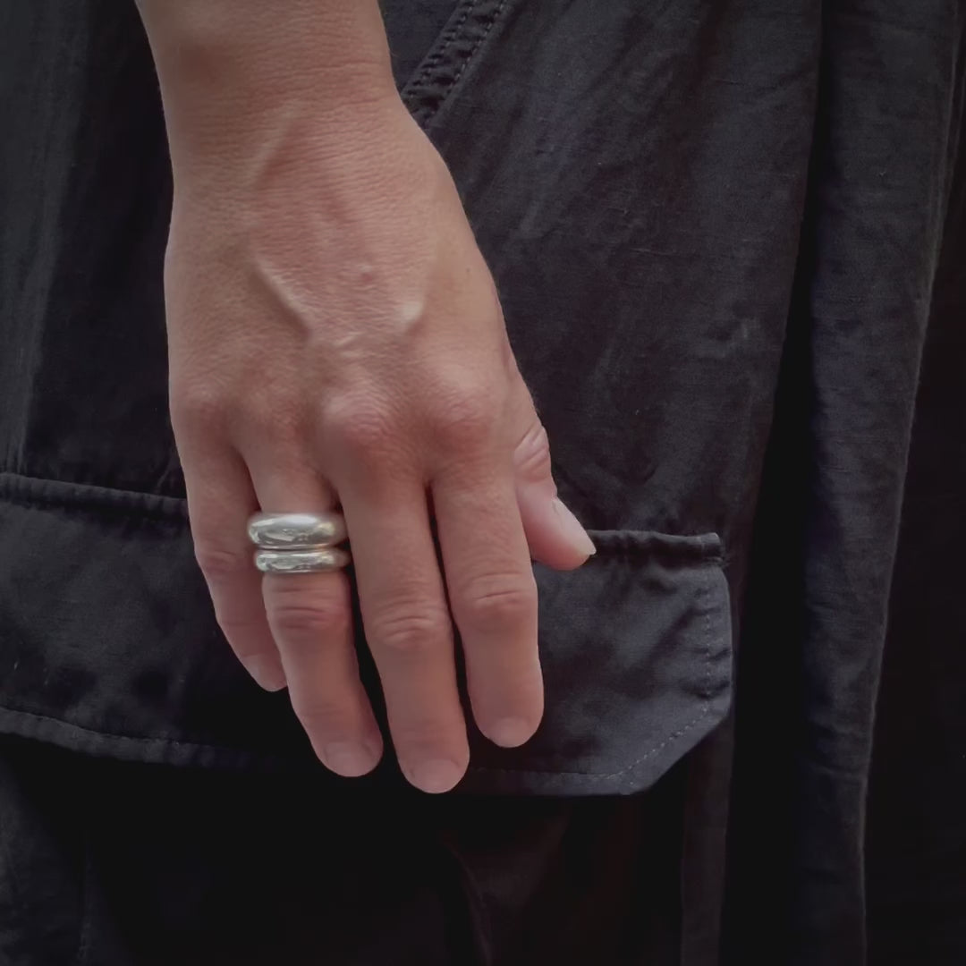 Jooni ring stacked with the Nilou ring